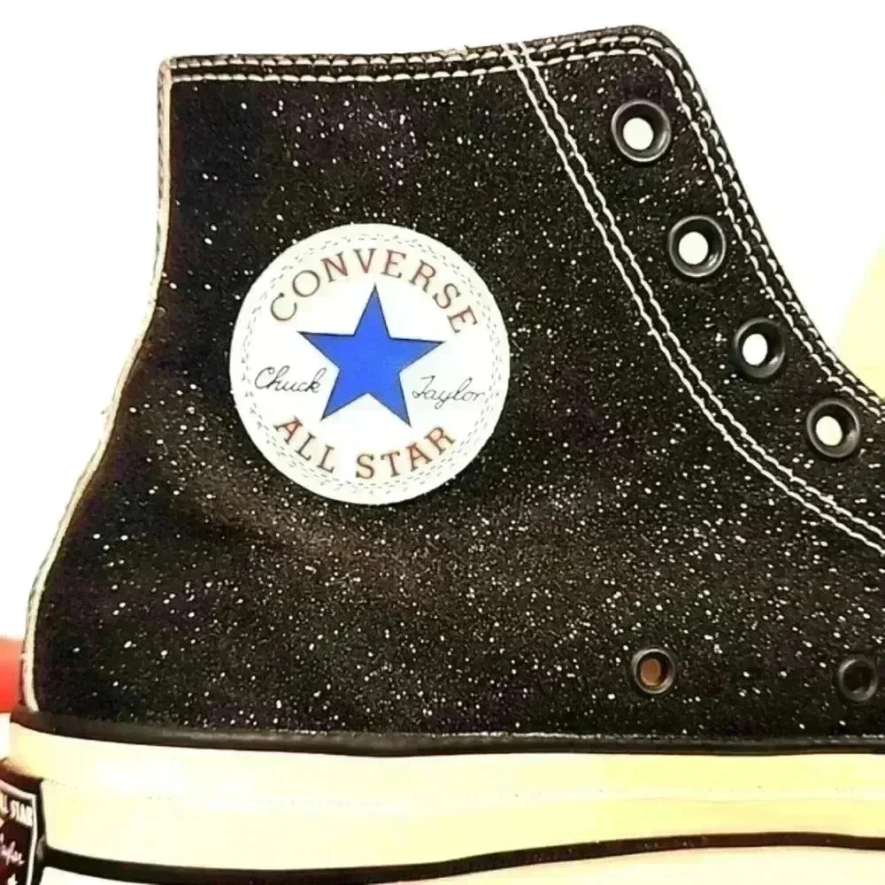 619HC. 2017 Converse X JW Anderson Chuck Taylor HI Shoes, Glitter First String - Picture 12 of 13